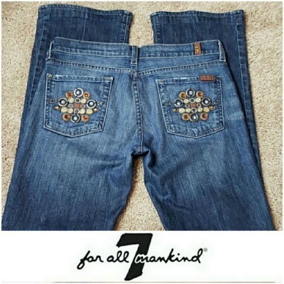 7 for all Mankind | Medallion pocket bootcut jeans size 29 - Picture 1 of 9